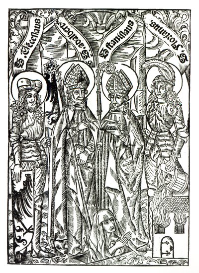 St. Wenceslaus, St. Adalbert, St. Stanislaus and St. Florian by German School